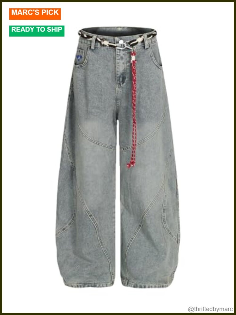 Baggy Barrel Jeans Wide Leg Denim Pants Loose Fit Streetwear Y2K Trousers